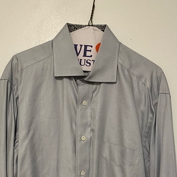 Ike Behar blue men’s button down with paisley - Picture 4 of 5